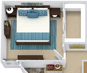 3D Drexel 3D drexel 2 bedroom apartment. galley kitchen with peninsula bartop. open to living-dining area. 2 full baths. in-unit laundry. patio/balcony.